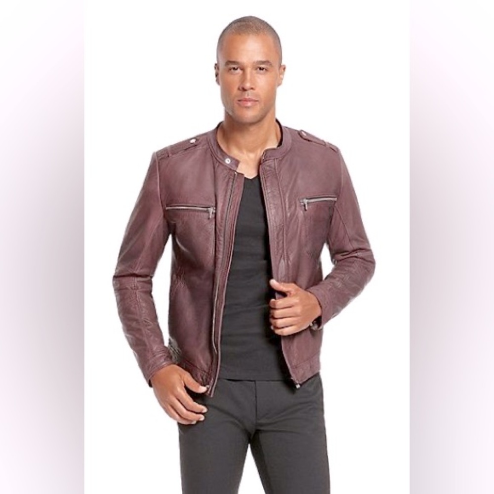 Hugo boss genuine leather jacket